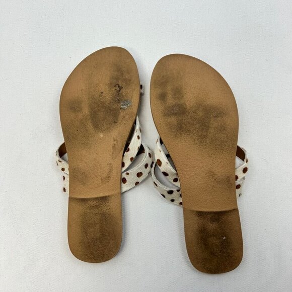 Coconuts by Matisse Womens Slip On Dotted Sandals Cream/Brown Size 7M - Picture 7 of 9
